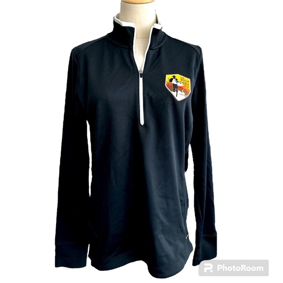 Nike Golf Women’s Dri Fit Half Zip Rich Eisen Show Black Cover Up Size Large NWT - Picture 1 of 10
